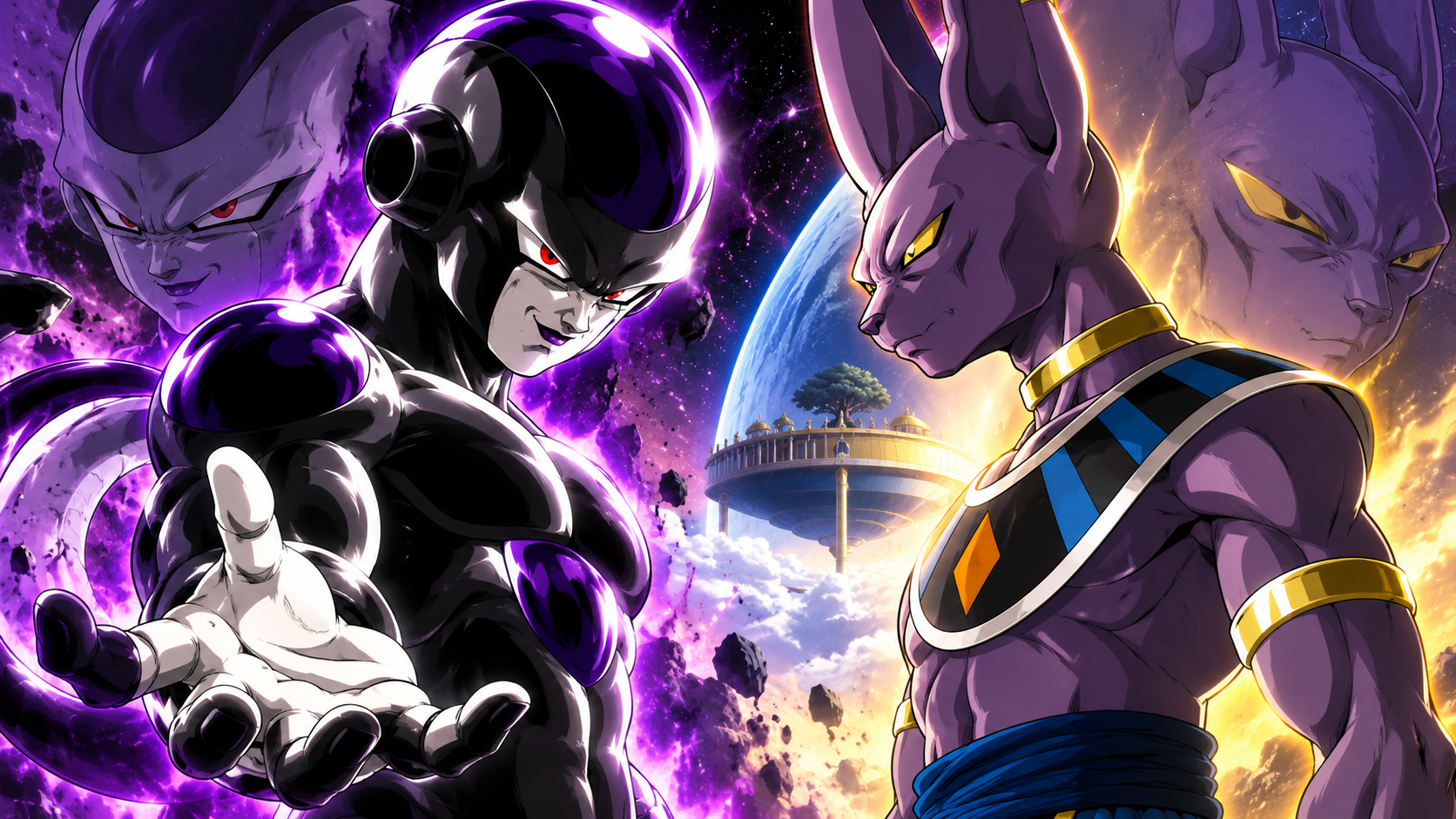 Black Freeza e Beerus em comparação de poder em Dragon Ball Super